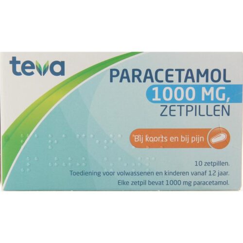 Paracetamol 1000 mg 10 zetpillen Teva