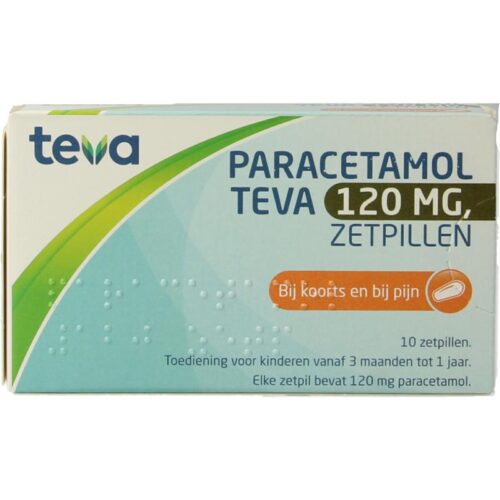 Paracetamol 120 mg 10 zetpillen Teva