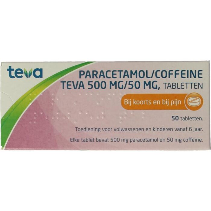 Paracetamol coffeine 500/50 20 tabletten Teva