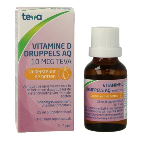 Vitamine D AQ druppels 10 mcg 25 ml Teva