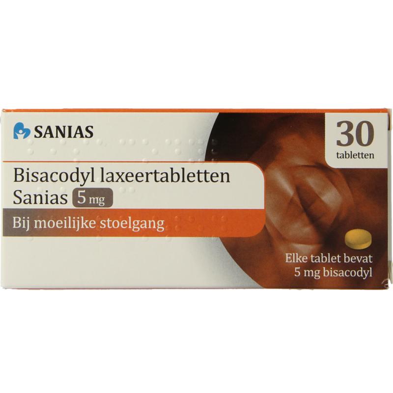 Bisacodyl laxeer 5 mg 30 tabletten Sanias