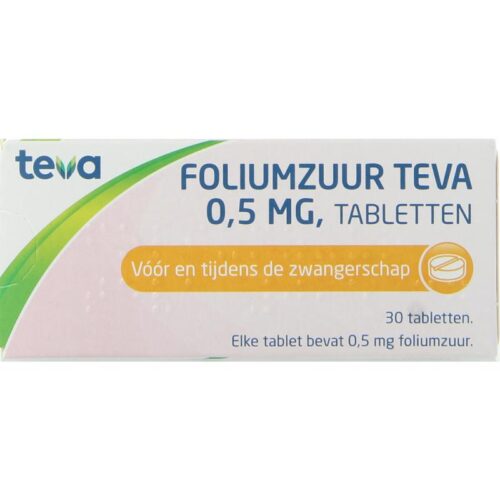 Foliumzuur 0.5 mg 30 tabletten Teva